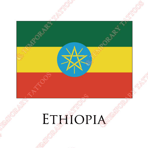 Ethiopia flag Customize Temporary Tattoos Stickers NO.1870